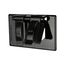 Rhinobox Duplex Receptacle Cover, Damp Location, Black, Pro Grip, Glass-Filled Nylon, S1962BK-P
