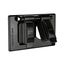 Rhinobox Duplex Receptacle Cover, Damp Location, Black, Pro Grip, Glass-Filled Nylon, S1962BK-P
