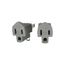 Adaptor, Gray, Two-Pole, Three-Wire, Polarized, S419GY-SP