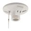 Lampholder w/ Outlet Pull Chain, 15A, #14-10Awg, White, 2-Piece, Thermoset, 1-15P, 250V, 660W, S860W-SP
