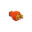 Straight Blade Plug, #14 Awg 15A 125V, Orange, Impact-Resistant 5-15P, 2-Pole 3-Wire, SA399O
