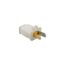 Straight Blade Plug, #16 Awg 15A 125V, Impact-Resistant 1-15P, 2-Pole, 2-Wire w/ Cord Clip, SA940W