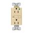 Hospital Grade Gfci Receptacle, Self-Test, #14 -10 Awg 15A 125V, Gfci, Ivory, 2-Pole 3-Wire, SGFH15FV