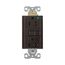 Hospital Grade Gfci Receptacle, Self-Test, #14 -10 Awg 20A 125V, Gfci, Brown, 2-Pole 3-Wire, SGFH20FB