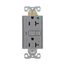 Hospital Grade Gfci Receptacle, Nafta Compliant, Self-Test, #14 -10 Awg 20A 125V, Gfci, Gray, SGFH20FGY