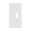 Sectional Wallplate, End Piece, White, Toggle Cutout, Polycarbonate, Single- Gang, Mid-Size, STE1W