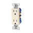 Residential Duplex Receptacle, #14-10 Awg 15A 125V, Side, Push, Light Almond Auto-Grounding, TR1107-9LA