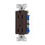 Receptacle, 15A, 125V,Two-Pole, Thermoplastic, Brown, TR1107RB-SP-L