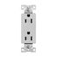 Receptacle, 15A, 125V,Two-Pole, Thermoplastic, White, TR1107SG-SP-L