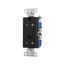 Residential Duplex Receptacle, #14-10 Awg 20A 125V, Side Wire, Black, Impact-Resistant, Pvc Body, TR1307BK-BOX