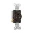 Commercial Single Receptacle, #14-10 Awg 20A 125V, SideWire, Brown, Impact-Resistant, TR1877B-BXSP
