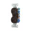 Residential Duplex Receptacle, #14-10 Awg 15A 125V, SideAnd Push, Brown, TR270B