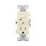 Commercial Combo Switch, Auto-Grnd, Neon Pilot, #14-#12 Awg 15A 120V Switch, 125V Recept, Almond, TR274A