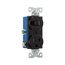 Commercial Combo Switch, Auto-Grnd, Neon Pilot, #14-#12 Awg 15A 120V Switch, 125V Recept, Black, TR274BK