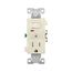 Commercial Combo Switch, Neon Pilot, #14-#12 Awg 15A 120V Switch, 125V Recept, Light Almond, TR274LA
