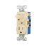 Commercial Combo Switch, Auto-Grnd, Neon Pilot, #14-#12 Awg 15A 120V Switch, 125V Recept, Ivy, TR274V