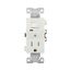 Commercial Combo Switch, Auto-Grnd, Neon Pilot, #14-#12 Awg 15A 120V Switch, 125V Recept, White, TR274W