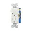 Commercial Combo Switch, Auto-Grnd, Neon Pilot, #14-#12 Awg 15A 120V Switch, 125V Recept, White, TR274W
