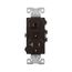 Commercial Combo Switch,Auto-Grnd, #14-#12Awg 20A, 20A Recept, 120V Switch, 125V Recept, Brown, TR291B