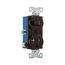 Commercial Combo Switch,Auto-Grnd, #14-#12Awg 20A, 20A Recept, 120V Switch, 125V Recept, Brown, TR291B
