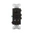 Commercial Combo Switch,Auto-Grnd, #14-#12Awg 20A, 20A Recept, 120V Switch, 125V Recept, Black, TR291BK