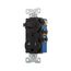 Commercial Combo Switch,Auto-Grnd, #14-#12Awg 20A, 20A Recept, 120V Switch, 125V Recept, Black, TR291BK