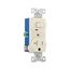 Commercial Combo Switch,Auto-Grnd, #14-#12Awg 120V Switch, 125V Recept, LightAlmond, TR291LA
