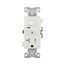 Commercial Combo Switch,Auto-Grnd, #14-#12Awg 20A, 20A Recept, 120V Switch, 125V Recept, White, TR291W