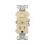 Commercial Combo Switch, Auto-Grnd, #14-#12 Awg 15A, 120V Switch, 125V Recept, Ivy, 3-Way, TR293V