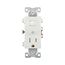 Commercial Combo Switch, Auto-Grnd, #14-#12 Awg 15A, 120V Switch, 125V Recept, White, 3-Way, TR293W