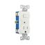 Commercial Combo Switch, Auto-Grnd, #14-#12 Awg 15A, 120V Switch, 125V Recept, White, 3-Way, TR293W