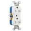Residential Grade Tamper-Resistant Flush Duplex Receptacle, 20A, 2P, 3W, NEMA  5-20R, Side Wire - White (125V)