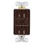 Tvss Receptacle, Led Indicat, #14-#10 Awg 15A, Bk & Sd Wire, 840J, 2 Recept, Brown, TR5260BS-SP-L