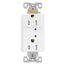 Tvss Receptacle, Led Indicat, #14-#10 Awg 15A, Bk & Sd Wire, 840J, White Straight Blade, TR5260WS-SP-L