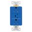 Tvss Receptacle, Led Indicat & Alarm, #14-#10 Awg 15A, 840J, 2 Recept, Blue, Brs, Straight Blade, TR5262BLS-SP-L