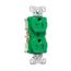 Arrow Hart Heavy-Duty Industrial Duplex Receptacle, #14-10 Awg 15A 125V, Green, Dual, TR5262CDGN