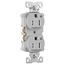 Arrow HartIndustrial Duplex Receptacle, Dual Control, #14-10 Awg 15A 125V, Gray, 2-Pole, TR5262CDGY