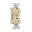 Arrow HartIndustrial Duplex Receptacle, Dual Control, #14-10 Awg 15A 125V, Ivory, 2-Pole, TR5262CDV