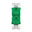 Arrow Hart Heavy-Duty Industrial Duplex Receptacle, #14-10 Awg 15A 125V, Green, Half, TR5262CHGN