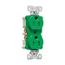 Arrow Hart Heavy-Duty Industrial Duplex Receptacle, #14-10 Awg 15A 125V, Green, Half, TR5262CHGN