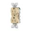 Arrow HartIndustrial Duplex Receptacle, Half Control, #14-10 Awg 15A 125V, Ivory, 2-Pole, TR5262CHV