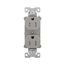 Arrow Hart Heavy-Duty Industrial Duplex Receptacle, #14-10 Awg 15A 125V, Gray, TR5262GY
