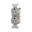 Arrow Hart Heavy-Duty Industrial Duplex Receptacle, #14-10 Awg 15A 125V, Gray, TR5262GY