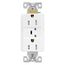 Tvss Receptacle, Led Indicat & Alarm, #14-#10 Awg 15A, Bk & Sd Wire, 840J, White Straight Blade, TR5262WS-SP-L