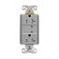 Tvss Receptacle, Led Indicat, #14-#10 Awg 20A, Bk & Sd Wire, 840J, 2 Recept, Gray, TR5360GYS