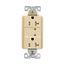 Tvss Receptacle, Led Indicat, #14-#10 Awg 20A, Bk & Sd Wire, 840J, 2 Recept, Ivory, TR5360VS