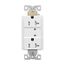 Tvss Receptacle, Led Indicat, #14-#10 Awg 20A, Bk & Sd Wire, 840J, White Straight Blade, TR5360WS