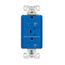 Tvss Receptacle, Led Indicat & Alarm, #14-#10 Awg 20A, 840J, 2 Recept, Blue, Brs, Straight Blade, TR5362BLS