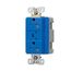 Tvss Receptacle, Led Indicat & Alarm, #14-#10 Awg 20A, 840J, 2 Recept, Blue, Brs, Straight Blade, TR5362BLS