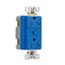 Tvss Receptacle, Led Indicat & Alarm, #14-#10 Awg 20A, 840J, 2 Recept, Blue, Brs, Straight Blade, TR5362BLS